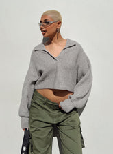 Tiara Cropped Sweater Grey
