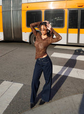 Serenitia Mid Rise Relaxed Jeans Dark Raw Wash