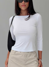 Alouette Long Sleeve Top White