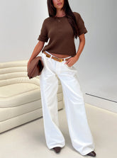 Ramos Low Rise Wide Leg Jeans White