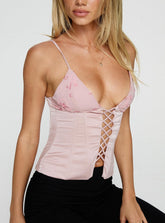 Devonna Corset Beaded Top Pink
