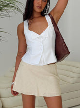 Dapple Bias Mini Skirt Beige