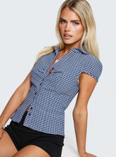 Arianwyn Short Sleeve Shirt Navy Check