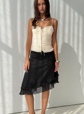 Rosemead Satin Midi Skirt Black