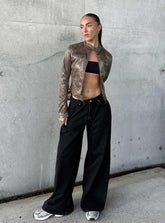 Naylor Mid Rise Wide Leg Jeans Washed Black Tall