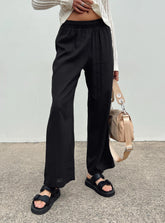 Louis Linen Blend Pants Black
