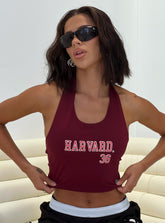 Harvard Tailgate Halter Top Red
