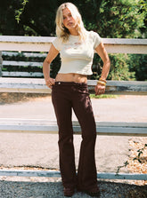 Final Shot Faux Suede Pants Brown