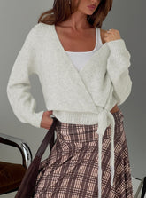Daelan Wrap Knit Cardigan Grey Marle