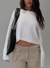 Riala Off Shoulder Knit Sweater White