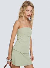 Irresistible Strapless Top Green