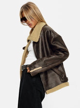 Benetta Collared Jacket Brown