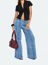 Spoken Truth Mid Rise Straight Leg Jeans Snake Blue Wash