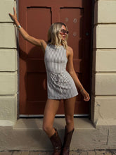 Yumiko Romper Brown Stripe Tall