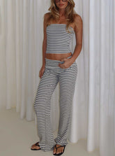 Ace Of Spades Strapless Set Navy / Grey Stripe