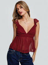 Elysea Top Burgundy