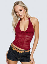 Edge Of Seventeen Mesh Top Wine