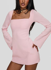 Bombshell Long Sleeve Mini Dress Pink