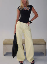 Ramos Low Rise Wide Leg Jeans Butter Lemon