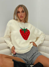 Living Is Easy Knit Sweater White