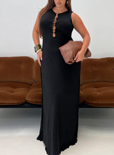 Dejonge Ring Sleeveless Maxi Dress Black Curve
