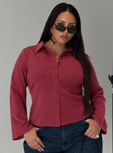 Anni Pinstripe Shirt Red Curve
