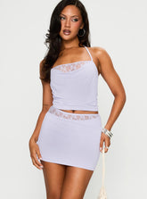 Karnivale Lace Mini Skirt Purple