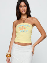 Sorrento Italy Strapless Top Yellow