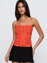 Diamonds Are Forever Strapless Top Orange