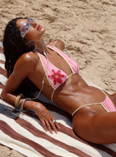 Anolia Halter Bikini Top Pink / Yellow