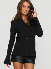 Beatris Long Sleeve Top Black