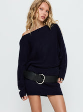 Bellamie Long Sleeve Mini Dress Navy