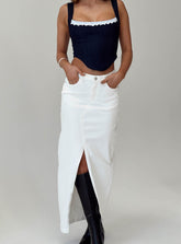 Batkins Maxi Skirt Cream Denim