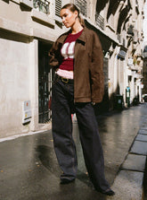 Top Model Low Rise Straight Leg Jeans Charcoal