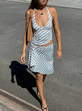 Fayez Top Diagonal Blue Stripe