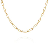 Goldtone Twisted Link Chain Necklace