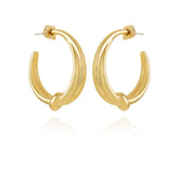 Goldtone Open Knotted Hoop Earrings