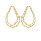 Goldtone Double Oval Hoop Earrings