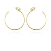 Goldtone Cubic Zirconia Open Hoop Earrings