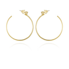 Goldtone Cubic Zirconia Open Hoop Earrings