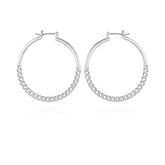 Silvertone Chain Link Hoop Earrings