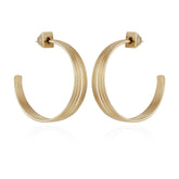 Goldtone Open Stacked Hoop Earrings