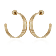 Goldtone Open Stacked Hoop Earrings
