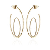 Goldtone Crystal Stone Orbital Hoop Earrings