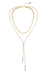 Layered Goldtone & Crystal Pendant Necklace