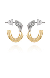 Goldtone & Crystal Hoop Earrings