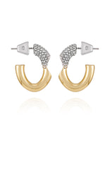 Goldtone & Crystal Hoop Earrings