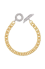 Goldtone & Crystal Toggle Chain Bracelet
