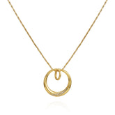 Goldtone Crystal Stone Circle Pendant Necklace