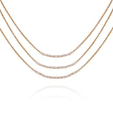 Goldtone Crystal Stone Multi Layered Necklace